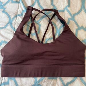 ZYIA Dark Brown Strappy Sports Bra